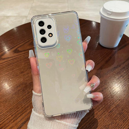 Laser Heart Clear TPU Shockproof Phone Case, For Samsung Galaxy S25 5G, For Samsung Galaxy S25+ 5G, For Samsung Galaxy S25 Ultra 5G, For Samsung Galaxy S24 FE 5G, For Samsung Galaxy S24 Ultra 5G, For Samsung Galaxy S24+ 5G, For Samsung Galaxy S24 5G   ...