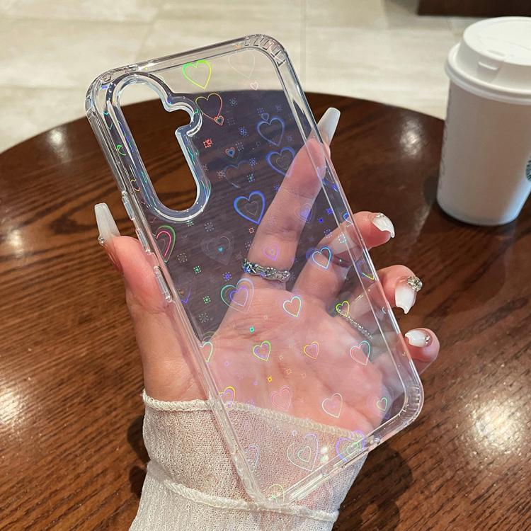 Laser Heart Clear TPU Shockproof Phone Case, For Samsung Galaxy S25 5G, For Samsung Galaxy S25+ 5G, For Samsung Galaxy S25 Ultra 5G, For Samsung Galaxy S24 FE 5G, For Samsung Galaxy S24 Ultra 5G, For Samsung Galaxy S24+ 5G, For Samsung Galaxy S24 5G   ...