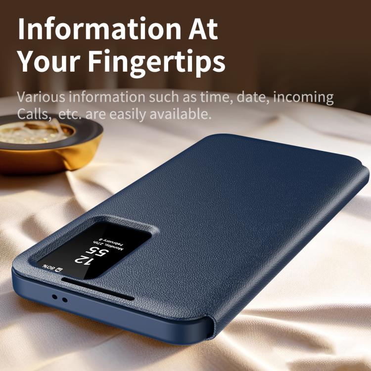 Smart View Window Leather Phone Case with Card Slot, For Samsung Galaxy S22 Ultra 5G, For Samsung Galaxy S22+ 5G, For Samsung Galaxy S22 5G, For Samsung Galaxy Z Fold3 5G