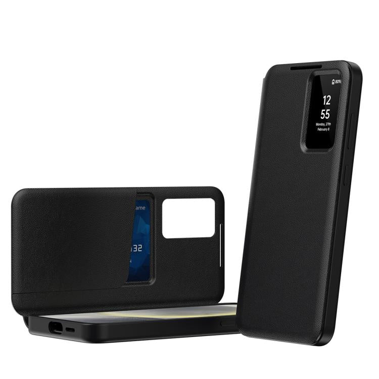 Smart View Window Leather Phone Case with Card Slot, For Samsung Galaxy S23+ 5G, For Samsung Galaxy S23 5G, For Samsung Galaxy Z Fold4, For Samsung Galaxy S22 Ultra 5G
