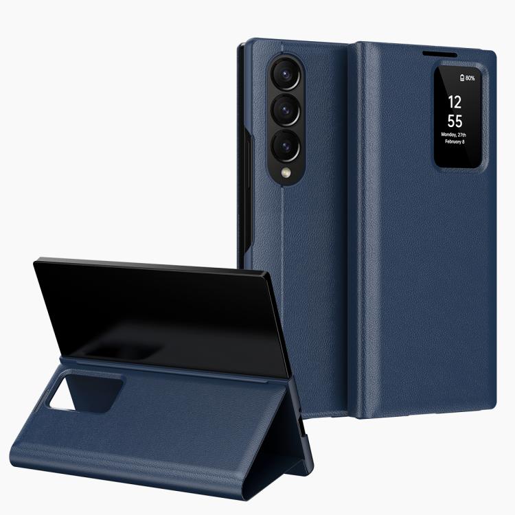 Smart View Window Leather Phone Case with Card Slot, For Samsung Galaxy S22 Ultra 5G, For Samsung Galaxy S22+ 5G, For Samsung Galaxy S22 5G, For Samsung Galaxy Z Fold3 5G