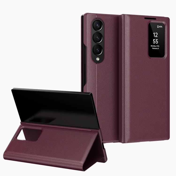 Smart View Window Leather Phone Case with Card Slot, For Samsung Galaxy S23+ 5G, For Samsung Galaxy S23 5G, For Samsung Galaxy Z Fold4, For Samsung Galaxy S22 Ultra 5G