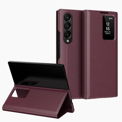 Smart View Window Leather Phone Case with Card Slot, For Samsung Galaxy S23+ 5G, For Samsung Galaxy S23 5G, For Samsung Galaxy Z Fold4, For Samsung Galaxy S22 Ultra 5G
