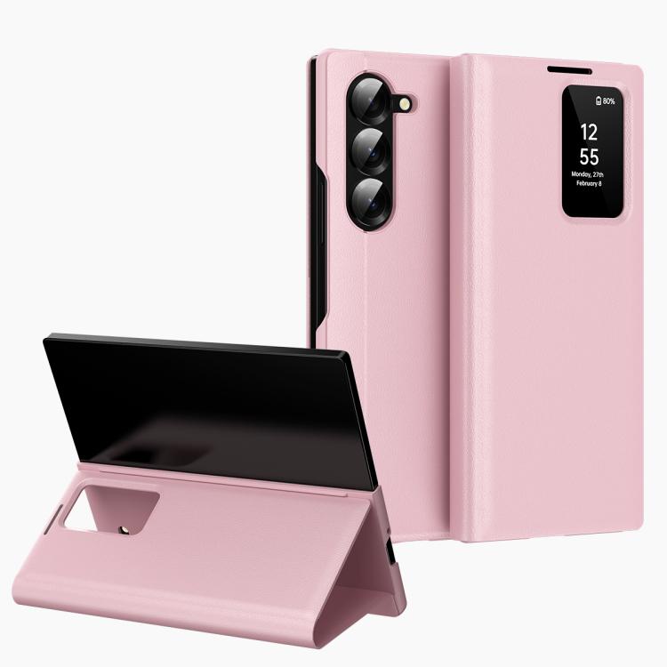Smart View Window Leather Phone Case with Card Slot, For Samsung Galaxy Z Fold5 5G, For Samsung Galaxy S23 Ultra 5G, For Samsung Galaxy S23+ 5G, For Samsung Galaxy S23 5G