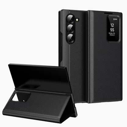 Smart View Window Leather Phone Case with Card Slot, For Samsung Galaxy S24 5G, For Samsung Galaxy S23 FE 5G, For Samsung Galaxy Z Fold5 5G, For Samsung Galaxy S23 Ultra 5G