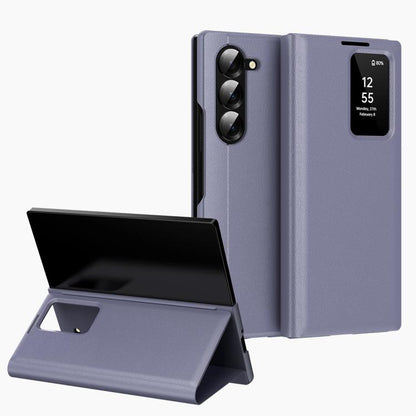 Smart View Window Leather Phone Case with Card Slot, For Samsung Galaxy S24 5G, For Samsung Galaxy S23 FE 5G, For Samsung Galaxy Z Fold5 5G, For Samsung Galaxy S23 Ultra 5G