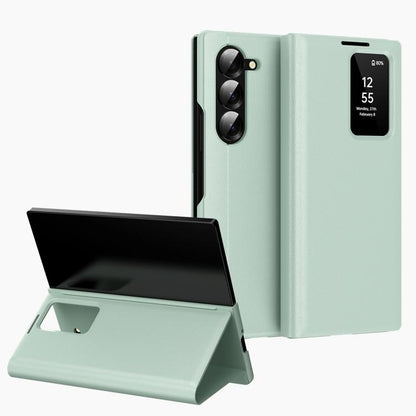 Smart View Window Leather Phone Case with Card Slot, For Samsung Galaxy S24 5G, For Samsung Galaxy S23 FE 5G, For Samsung Galaxy Z Fold5 5G, For Samsung Galaxy S23 Ultra 5G