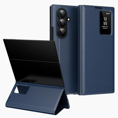 Smart View Window Leather Phone Case with Card Slot, For Galaxy S26 FE 5G, For Galaxy Z TriFold, For Galaxy S26 Ultra 5G, For Galaxy A57 5G