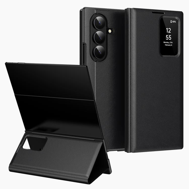 Smart View Window Leather Phone Case with Card Slot, For Galaxy S26 FE 5G, For Galaxy Z TriFold, For Galaxy S26 Ultra 5G, For Galaxy A57 5G