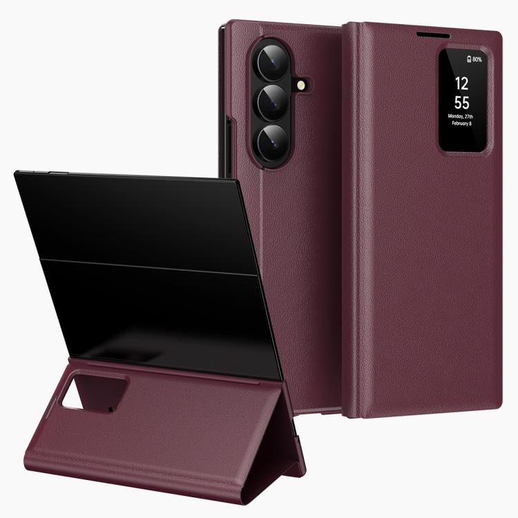 Smart View Window Leather Phone Case with Card Slot, For Galaxy S26 FE 5G, For Galaxy Z TriFold, For Galaxy S26 Ultra 5G, For Galaxy A57 5G
