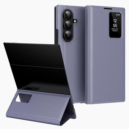 Smart View Window Leather Phone Case with Card Slot, For Galaxy S26 FE 5G, For Galaxy Z TriFold, For Galaxy S26 Ultra 5G, For Galaxy A57 5G