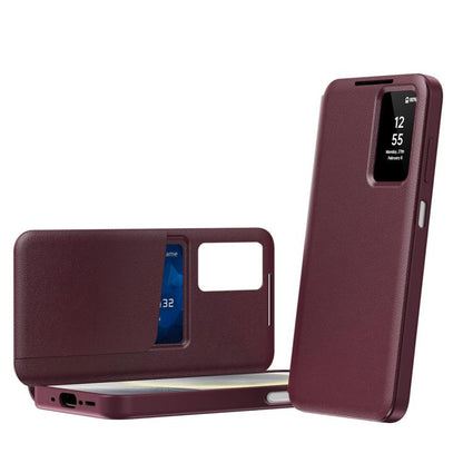 Smart View Window Leather Phone Case with Card Slot, For Galaxy S26 Ultra 5G, For Galaxy A57 5G, For Galaxy A37 5G, For Galaxy A27 5G