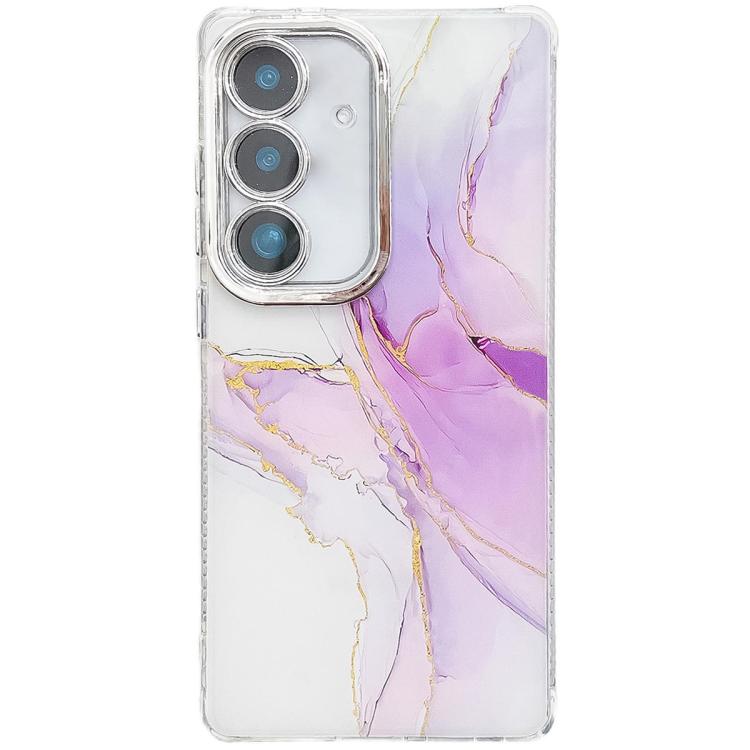 Electroplated Marble Texture Phone Case, For Samsung Galaxy S24+ 5G