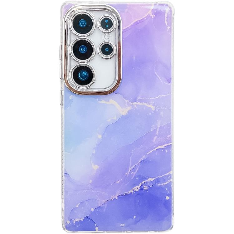 Electroplated Marble Texture Phone Case, For Samsung Galaxy S24 Ultra 5G