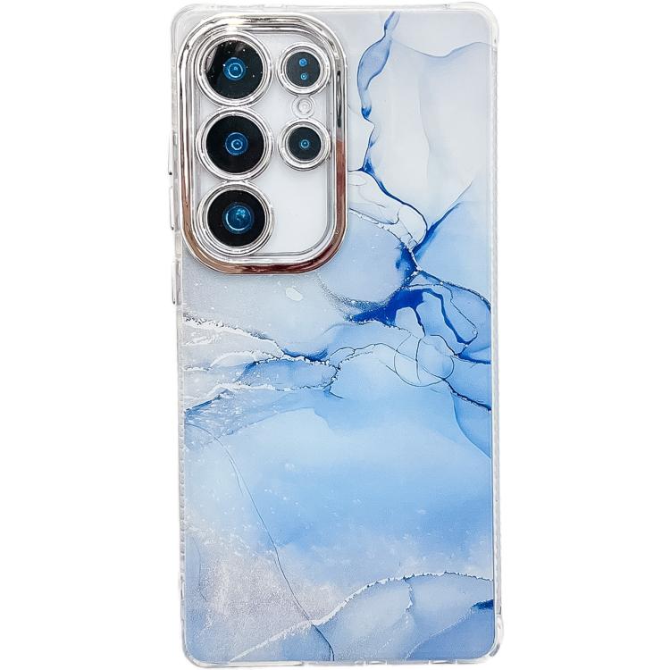 Electroplated Marble Texture Phone Case, For Samsung Galaxy S24 Ultra 5G