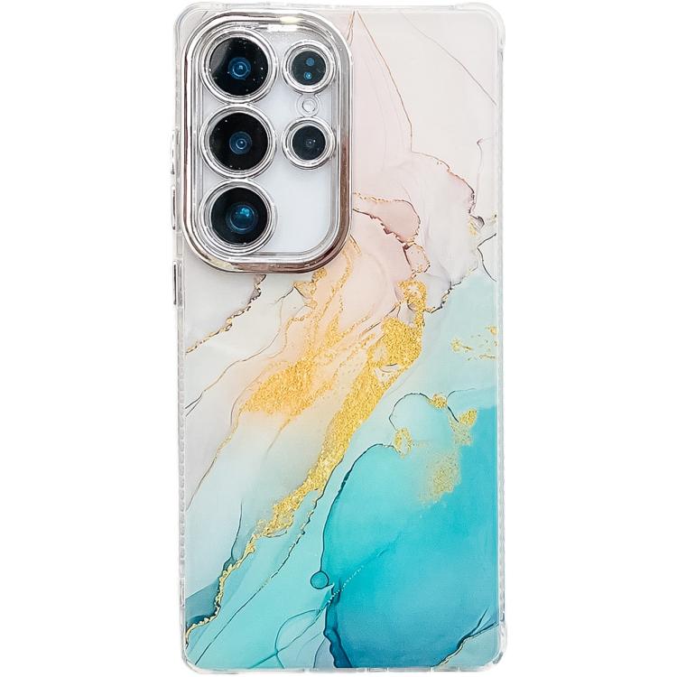 Electroplated Marble Texture Phone Case, For Samsung Galaxy S24 Ultra 5G