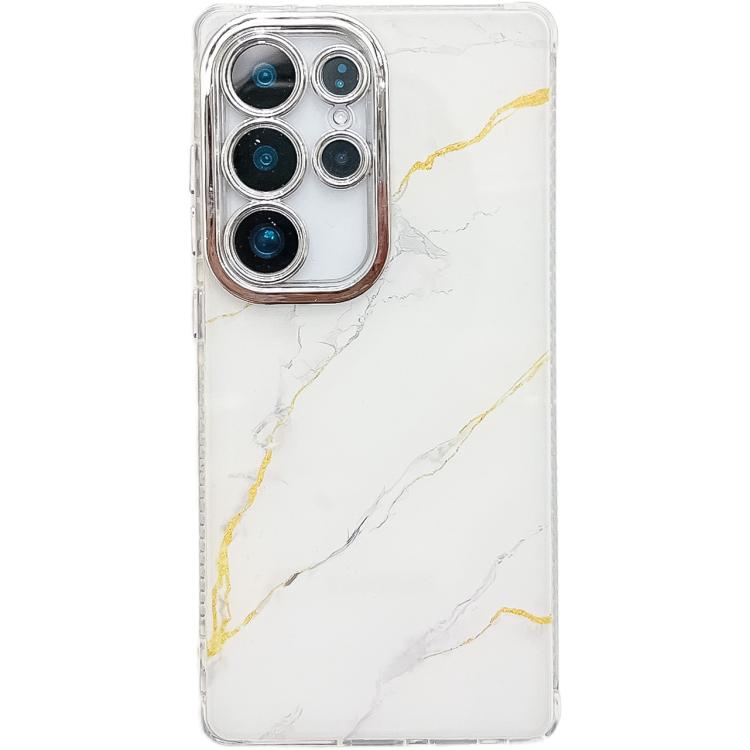 Electroplated Marble Texture Phone Case, For Samsung Galaxy S25 Ultra 5G