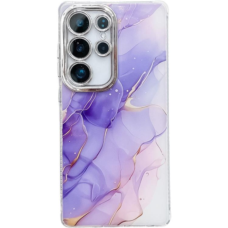 Electroplated Marble Texture Phone Case, For Samsung Galaxy S25 Ultra 5G