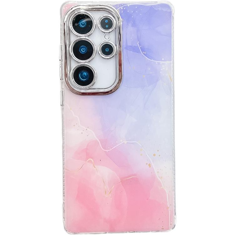 Electroplated Marble Texture Phone Case, For Samsung Galaxy S25 Ultra 5G