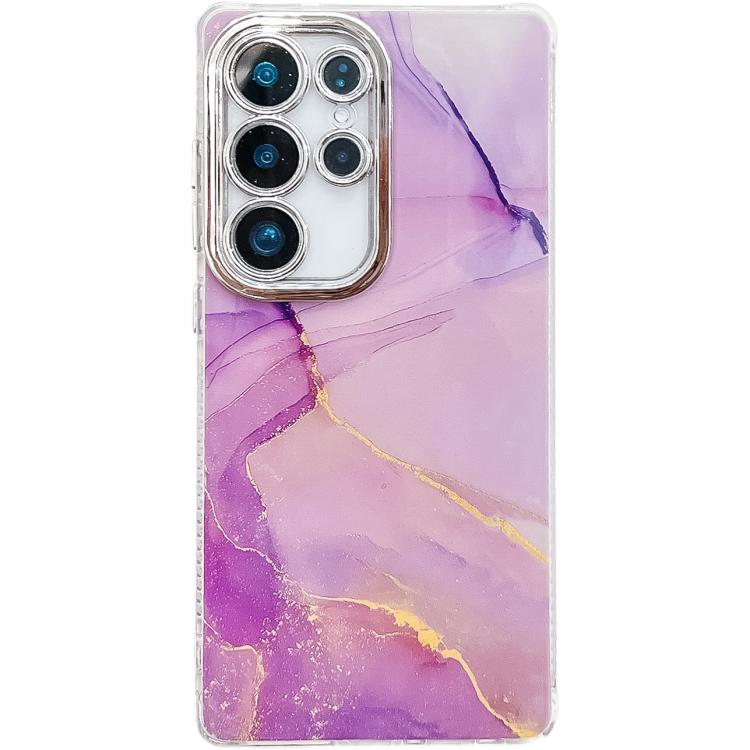 Electroplated Marble Texture Phone Case, For Samsung Galaxy S25 Ultra 5G