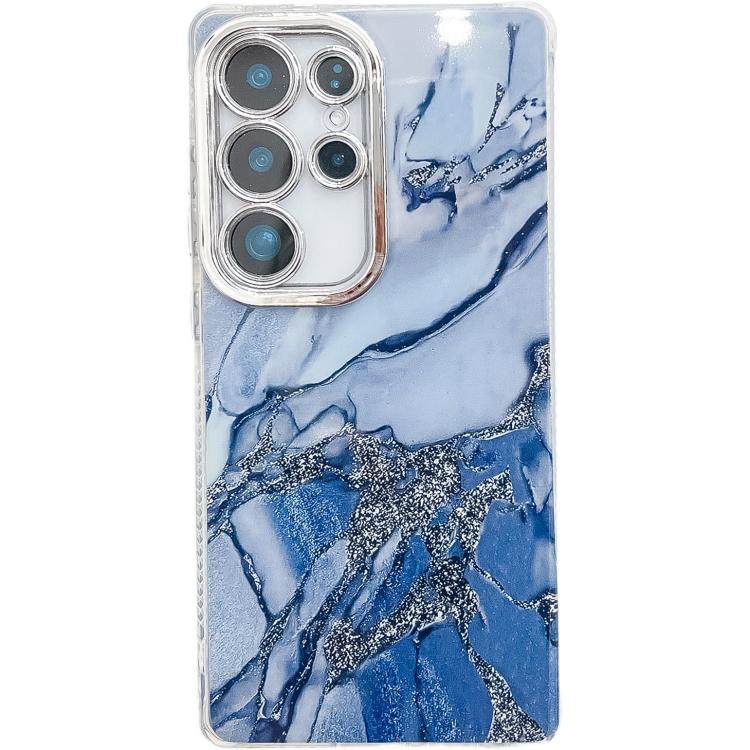 Electroplated Marble Texture Phone Case, For Samsung Galaxy S25 Ultra 5G