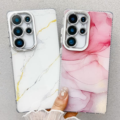 Electroplated Marble Texture Phone Case, For Samsung Galaxy S24 5G