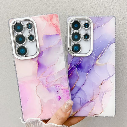 Electroplated Marble Texture Phone Case, For Samsung Galaxy S24+ 5G