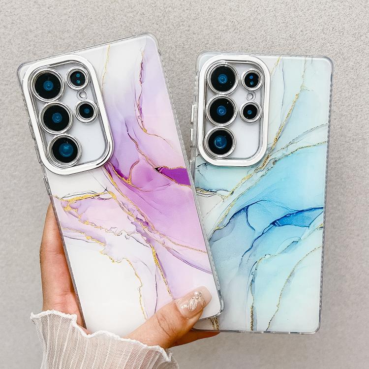 Electroplated Marble Texture Phone Case, For Samsung Galaxy S24 FE 5G