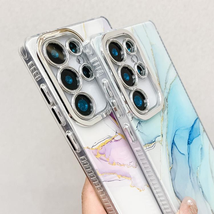 Electroplated Marble Texture Phone Case, For Samsung Galaxy S25 5G