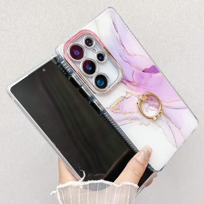Electroplated Marble Texture Ring Holder Phone Case, For Samsung Galaxy A26 5G