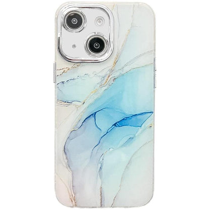 Electroplated Marble Texture Phone Case, For iPhone 14