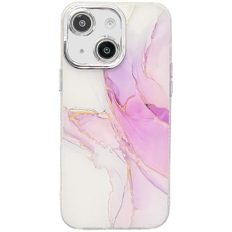 Electroplated Marble Texture Phone Case, For iPhone 14