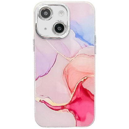 Electroplated Marble Texture Phone Case, For iPhone 14