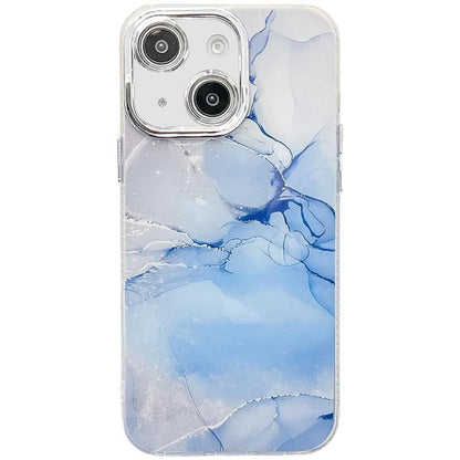 Electroplated Marble Texture Phone Case, For iPhone 14