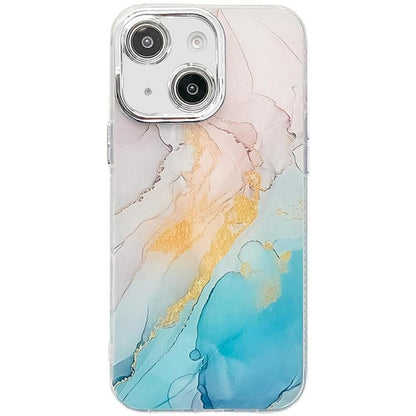 Electroplated Marble Texture Phone Case, For iPhone 14
