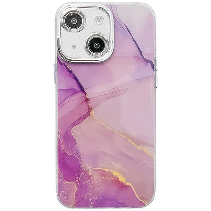 Electroplated Marble Texture Phone Case, For iPhone 14