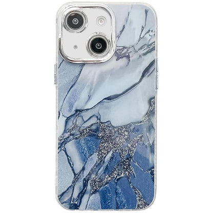 Electroplated Marble Texture Phone Case, For iPhone 14
