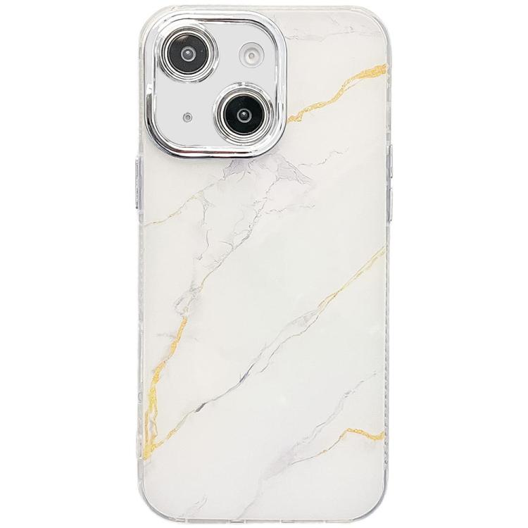 Electroplated Marble Texture Phone Case, For iPhone 15