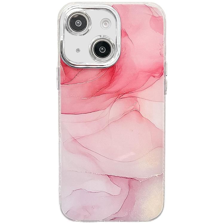 Electroplated Marble Texture Phone Case, For iPhone 15