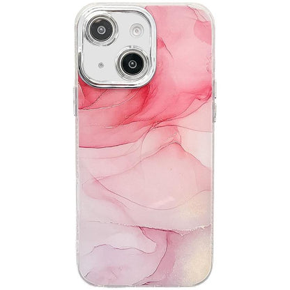 Electroplated Marble Texture Phone Case, For iPhone 15