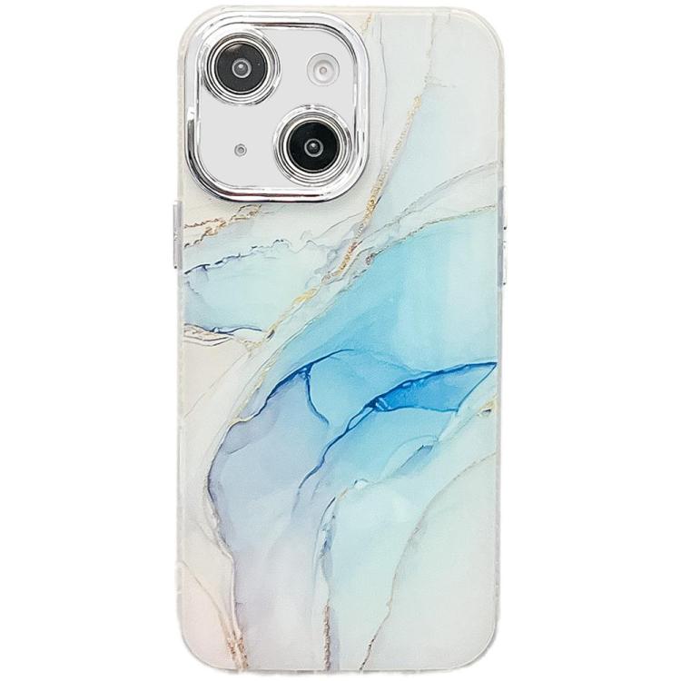Electroplated Marble Texture Phone Case, For iPhone 15