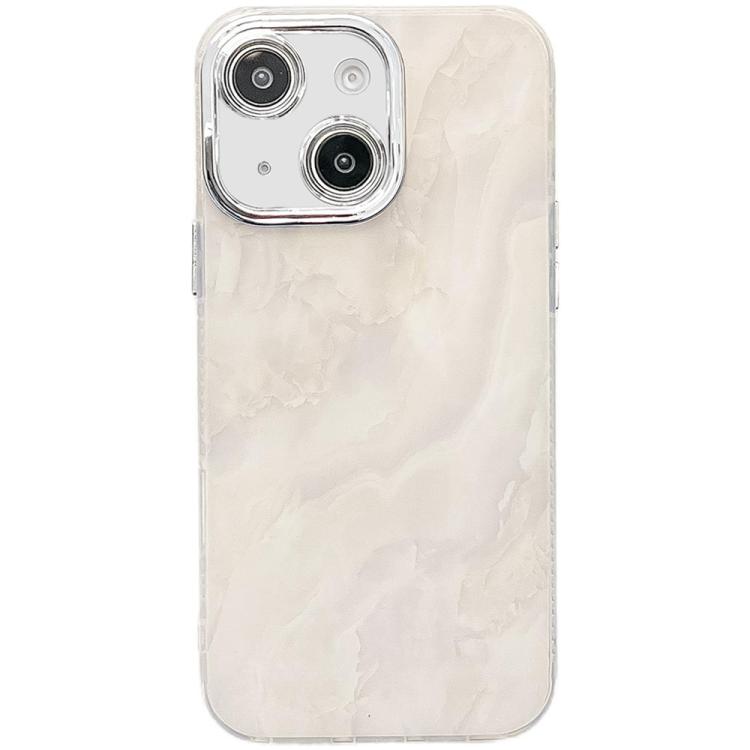 Electroplated Marble Texture Phone Case, For iPhone 15