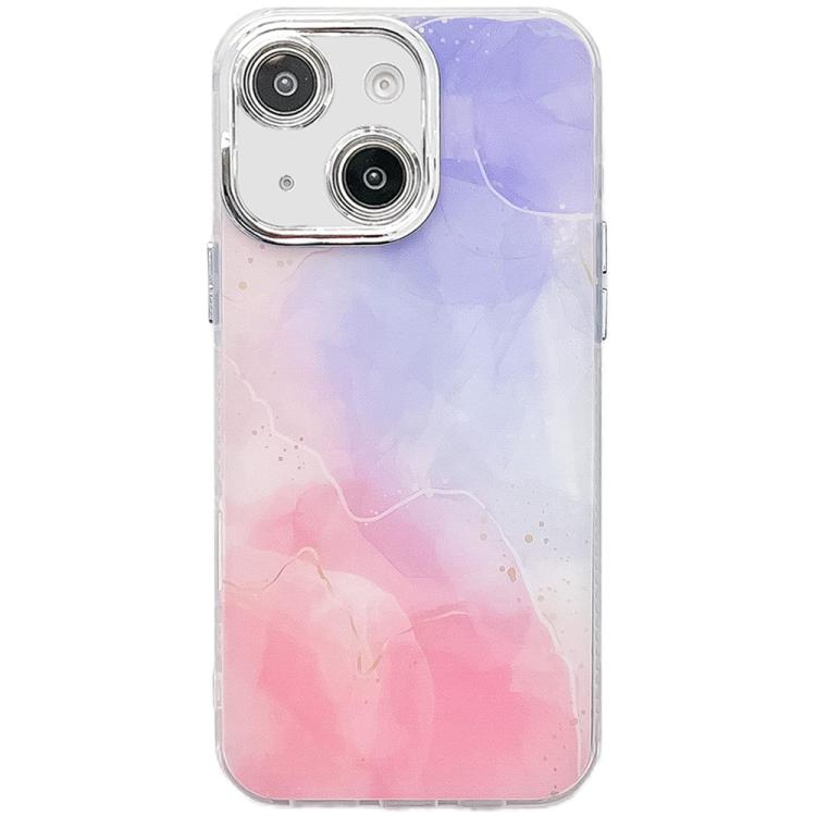 Electroplated Marble Texture Phone Case, For iPhone 15