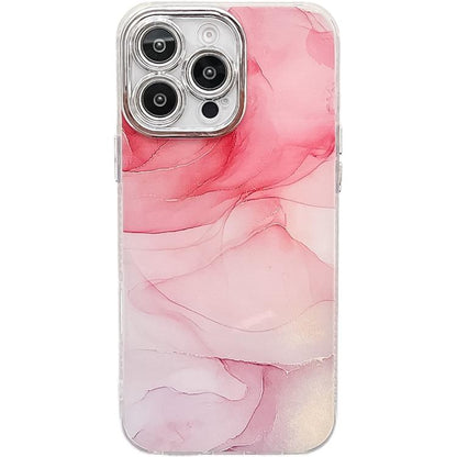 Electroplated Marble Texture Phone Case, For iPhone 15 Pro