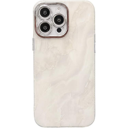 Electroplated Marble Texture Phone Case, For iPhone 15 Pro