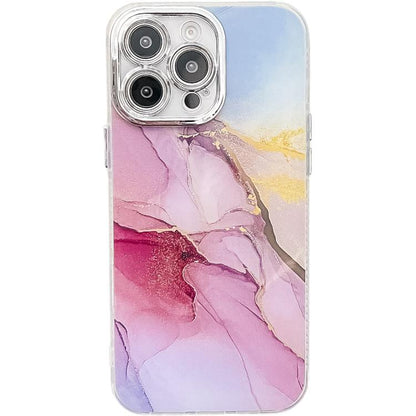 Electroplated Marble Texture Phone Case, For iPhone 15 Pro
