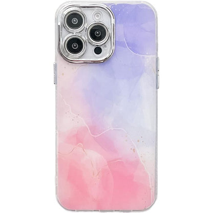 Electroplated Marble Texture Phone Case, For iPhone 15 Pro