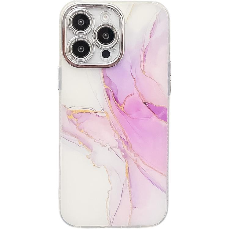Electroplated Marble Texture Phone Case, For iPhone 15 Pro Max
