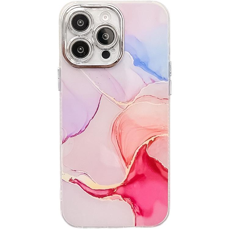 Electroplated Marble Texture Phone Case, For iPhone 15 Pro Max