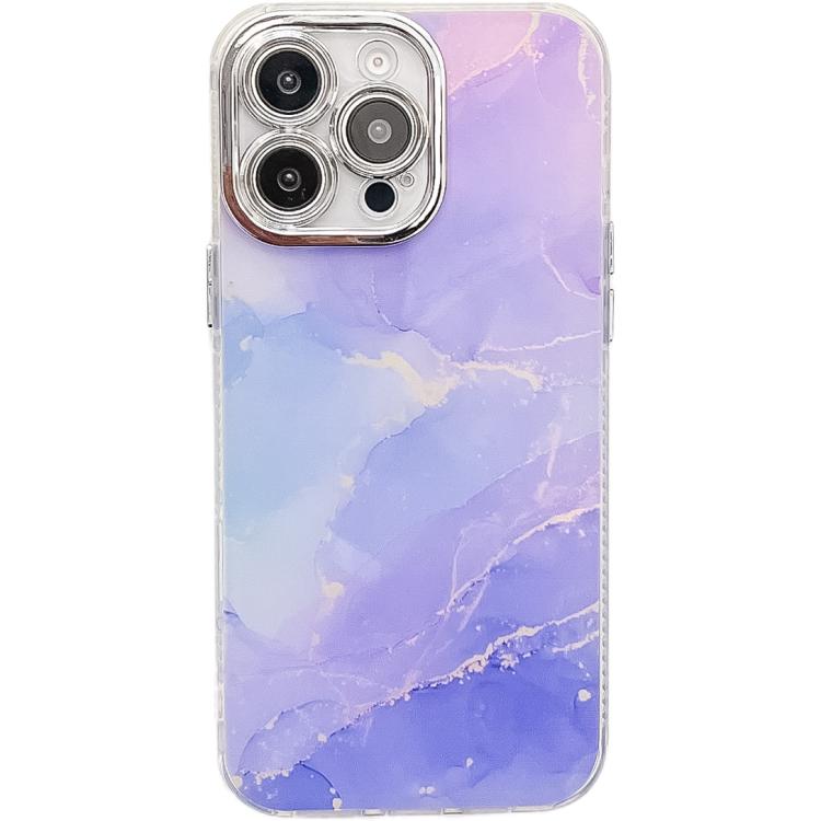 Electroplated Marble Texture Phone Case, For iPhone 15 Pro Max